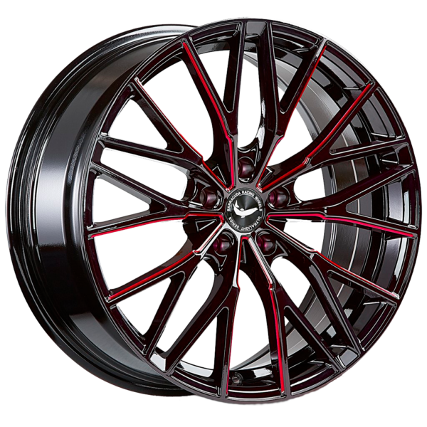 Llantas BARRACUDA PROJECT 3.0 Negro brillo/rojo