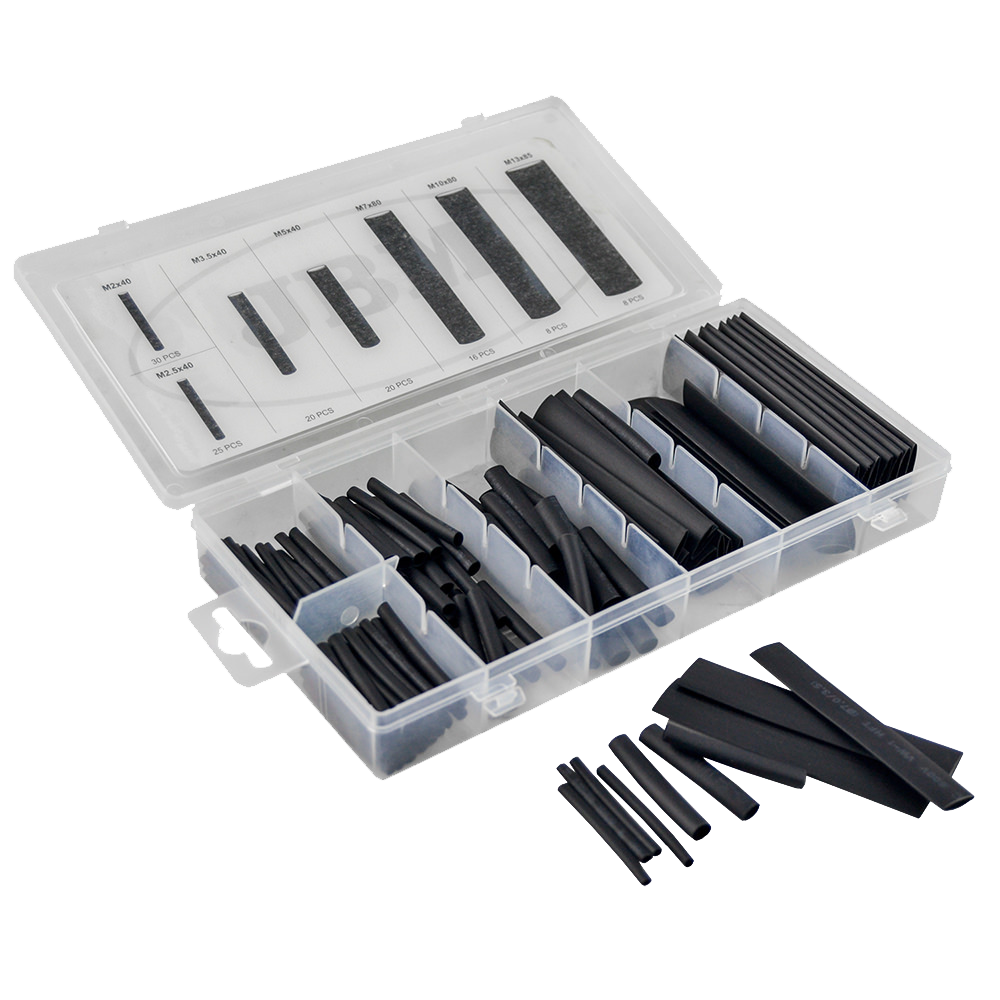 Estuche De Tubos Termoretráctiles Negros 127Pcs